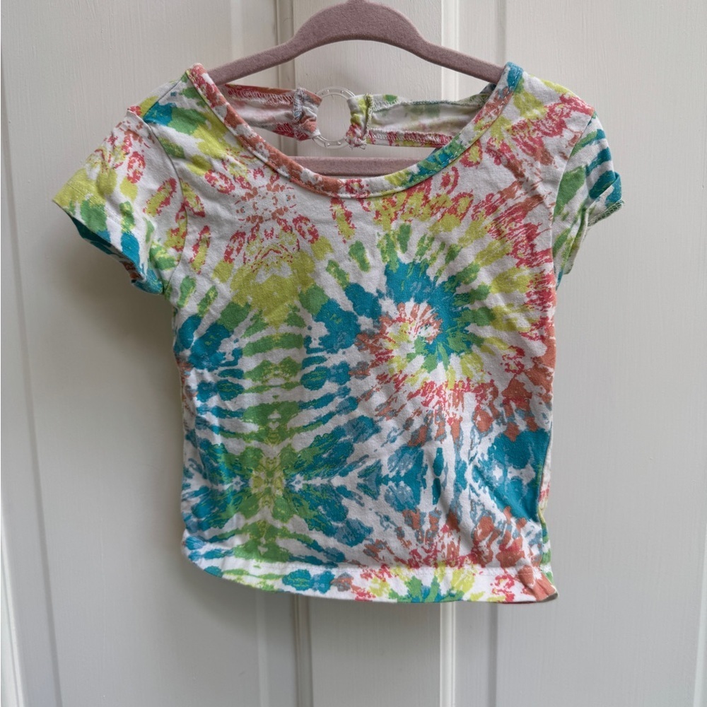 Real Love 2T Girls Multicolor Tie-Dye Short Sleeve Top Blouse